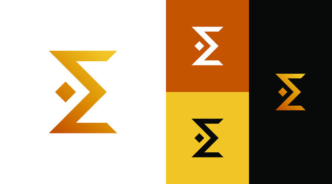 E Monogram Sigma Math Symbol Gold Logo Design Concept