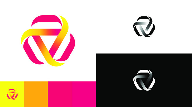 Triangle Trilogy Trinity Logo Design Concept
