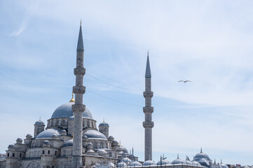 Fototapeta na wymiar Mosque in Istanbul against blue sky