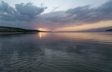 Wonderful sunset over the ocean 