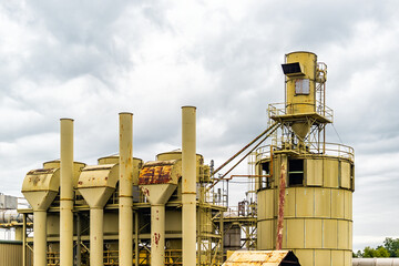Adel, Georgia view from interstate i-75 of Sunbelt Industrial Recycling center with metal architecture and cloudy grey sky
