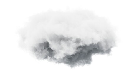 White cloud on white background. 3d rendering.	