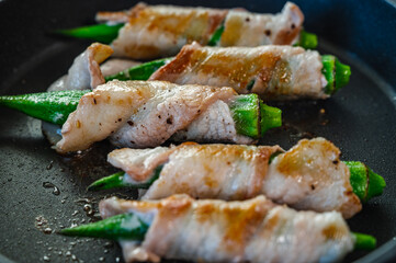 オクラの豚肉巻き　