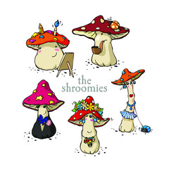 funny amanita muscaria mushrooms family 