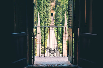 View from the window of the Giusti Garden, Verona, Italy