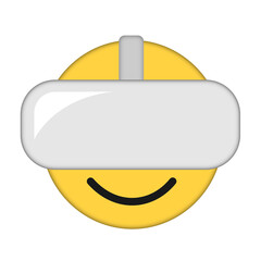 Fototapeta Virtual reality headset - emoji and emoticon of person using modern technology. Illustration isolated on white. obraz