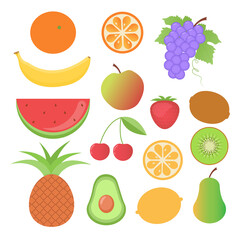 Cute vector collection of fruits
