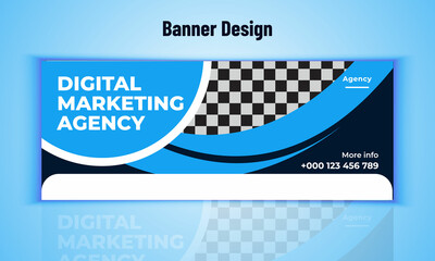 Digital Marketing Agency Business Banner Design. Modern Banner Vector Template. Layout Template