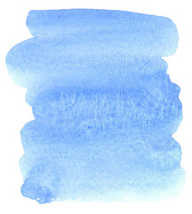 Blue watercolor hand painted isolated on white. Perfect for card, banner, template, decoration, print, cover, web, element design.