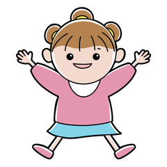 WebIt is an illustration of a brown-haired girl who is willing to hurray.