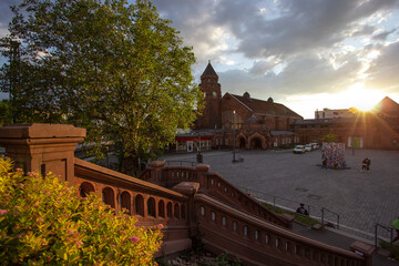 Bahnhof Gießen bei Sonnenuntergang
