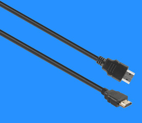 HDMI connector with cable, isolated on white background