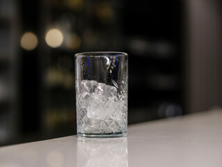 glass of ice for alcohol drink