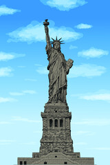 Liberty Enlightening the World. Statue in New York America.