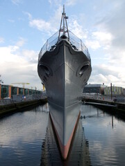 Military ship HMS Caroline - light cruiser of the Royal Navy, Belfast, Northern Ireland