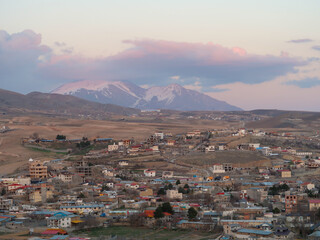 sunset in the mountains of Mehrabad, Tehran in Iran
