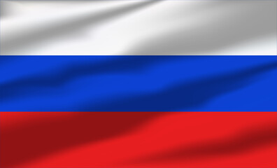 Vector Russia Flag Waving Realistic Flowing Flags