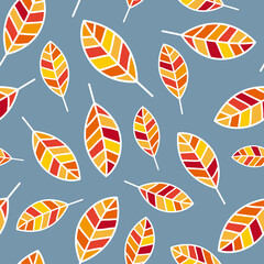 Fototapeta na wymiar Seamless abstract pattern with leaves. Vector illustration.