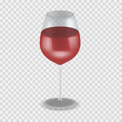 Wine glass transparent 3d vector illustration