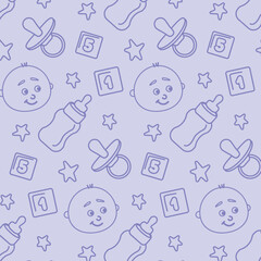 baby line pattern background food and playing for children