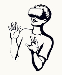 Virtual reality mask. Vector drawing