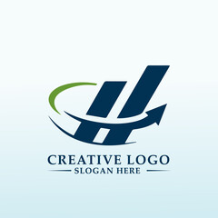Logo design for a finance company letter H