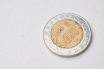 Mexican coins and banknotes. Mexican peso, Latin American currency. money, saved, finances,	