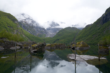 beautiful glacier lake in Norway