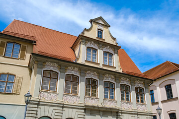 Listed historic burgher house of Maximilianstrasse No. 5 in the historic Old Town of Memmingen in...