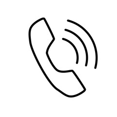 telefon, SYGNAŁ, ROZMOWA.  Ikona telefonu z koncentrycznymi liniami. 