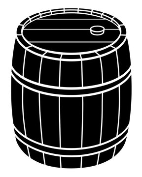 recommend clip art: Wooden barrel with cork - vector silhouette element for logo or pictogram. Barrel for icon or sign