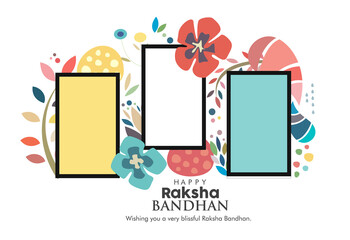 Rakhi Festival Background Design with Creative Rakhi Illustration, Indian festival Raksha Bandhan Vector Illustration with hindi text 'raksha bandhan'