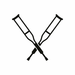 Two crossed crutches icon design. Vector illustration.