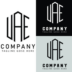 UAE letter logo template free vector.