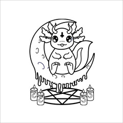 Pastel Goth Coloring Page For Kids | Creepy Kawaii Coloring Page coloring page creepy page 