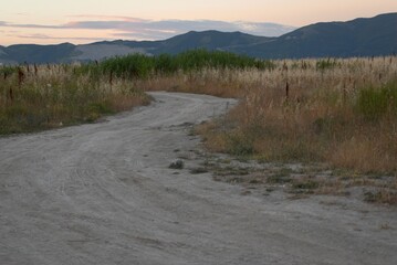 Journey. Road. Mountains. Sunset. Beautiful landscape. Krasnodar Region. Novorossiysk. Russia
