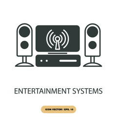 entertainment systems icons  symbol vector elements for infographic web