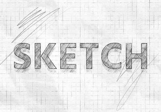 Pencil Sketch Text Effect Mockup