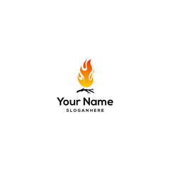 abstract logo design, simple fire element