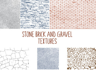 A collection of textured overlays of brick and stone