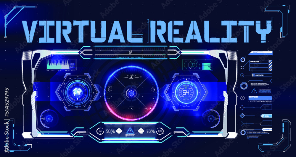 Poster Futuristic Vector HUD Interface Screen Design. Digital callouts titles. HUD UI GUI futuristic user interface screen elements set. High tech screen for video game. Sci-fi concept design.	