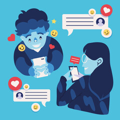 people with smartphone