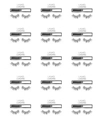 Lash loading logo design in repeating pattern set against a white background. Cute fun beauty concept wallpaper