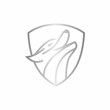 Silver Wolf Shield Logo Design