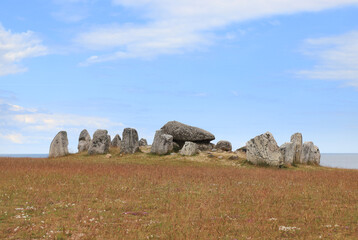 The stone chamber grave Havangsdosen constructed during the neolithic age era located at Havang in Swedish province of Scania.