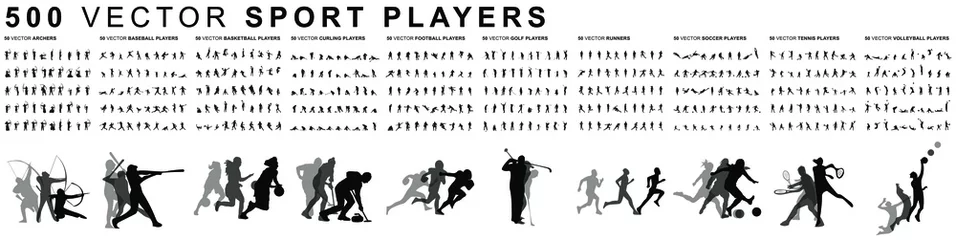 Tuinposter 500 Sport players - Vector © Seiji 345