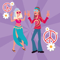 funny hippie couple