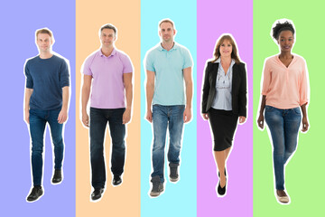 Creative Business People Walking With Manager