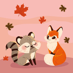 animals and autumn season