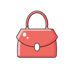 Red fashionable women handbag or clutch purse bag isolated vector